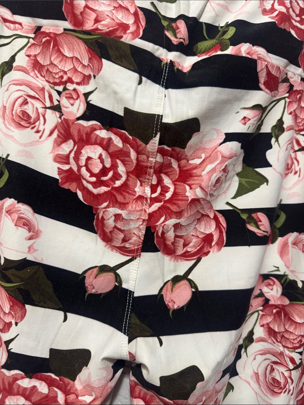 Worn once LuLaRoe TC Tall & Curvy 12-18 Floral Stripe Leggings Buttery Soft - Picture 7 of 9